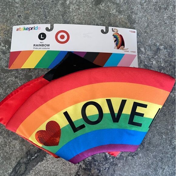 Take Pride Rainbow Side Pet Costume Large NWT - Picture 1 of 6